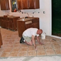 USA ID Boise 7011WAshland GF Kitchen 2003MAY24 001  Sipper came around to give me a hand with the tiles. : 2003, 7011 West Ashland, Americas, Boise, Idaho, Kitchen, May, North America, USA